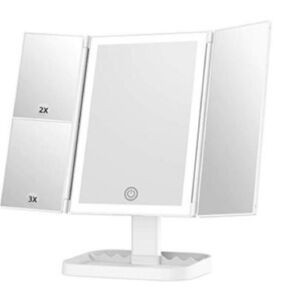 Touch Trifold Dimmable LED Makeup Mirror